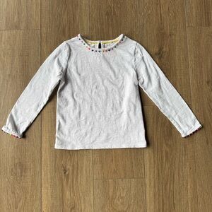 Boden Long Sleeve Kids Shirt with Colorful Trim (Sz 6-7)